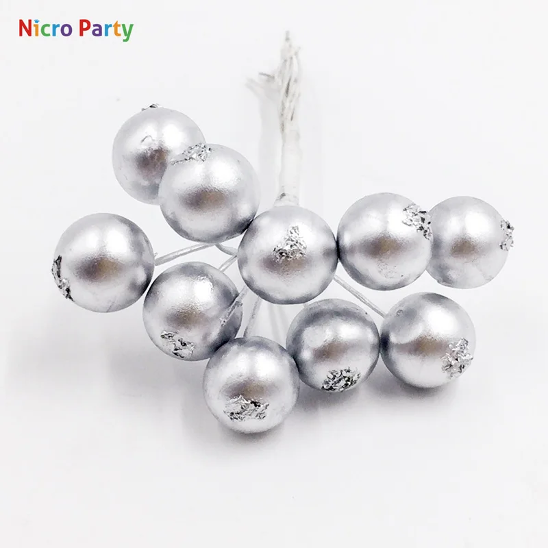 Nicro 10 шт./набор, искусственные ягоды, вишня, тычинка, гладкая пена, гранат, украшения, вечерние аксессуары, Декор# Art33