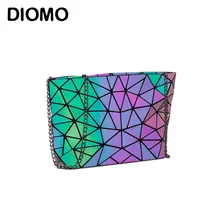 DIOMO сумка-мессенджер женская сумка на цепочке модная светящаяся Геометрическая Сумка-слинг женская сумка на ремне через плечо женская сумка