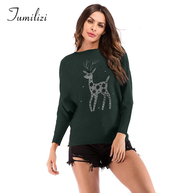 

Christmas White Sweater Women Invierno 2020 Knitting Clothes Outside Pullover Pull Sweaters Autumn Jersey Lentejuela Mujer