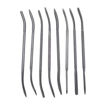 

8pc Set 200mm Crafts Riffler Rifler Wood Rasp File Double Ended Coarse +pouch