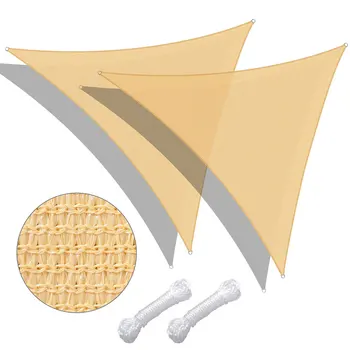 

YeStarry 20 Ft 95% UV Block Triangle Sun Shade Sail Outdoor Patio Pool Cover Net 2Pack