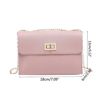 

Simple Ladies Casual Small Square Bag Lock Catch Chain Mobile Phone Messenger Bag X7XC