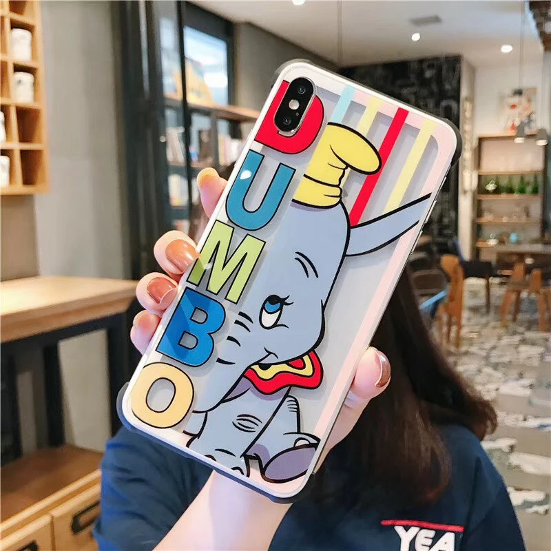 Чехлы для телефонов с единорогом для iPhone 7 8 Plus X 10, милый мультяшный слон, прозрачный чехол из закаленного стекла для iPhone XS MAX XR