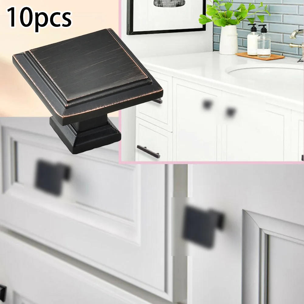 

10Pcs 31x31mm Europe&United States Simple Metal Square Drawer Cabinet Knob Pull Wardrobe Door Kitchen Handle