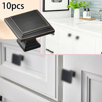 

10Pcs 31x31mm Simple Metal Square Drawer Cabinet Knob Pull Wardrobe Door Kitchen Handle For Bathroom Cabinet