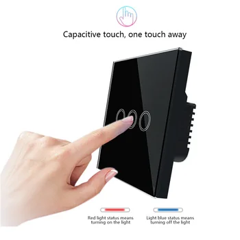 

WiFi Remote Touch Control Switch Voice-Controlled Intelligent Crystal Glass Panel Switch For Alexa Google,EU Standard,AC110-220V