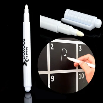 

New White Liquid Chalk Creative Erasable Ink Marker Pen for Teaching Glass Windows Slate Mark School Office Supplies Stationery