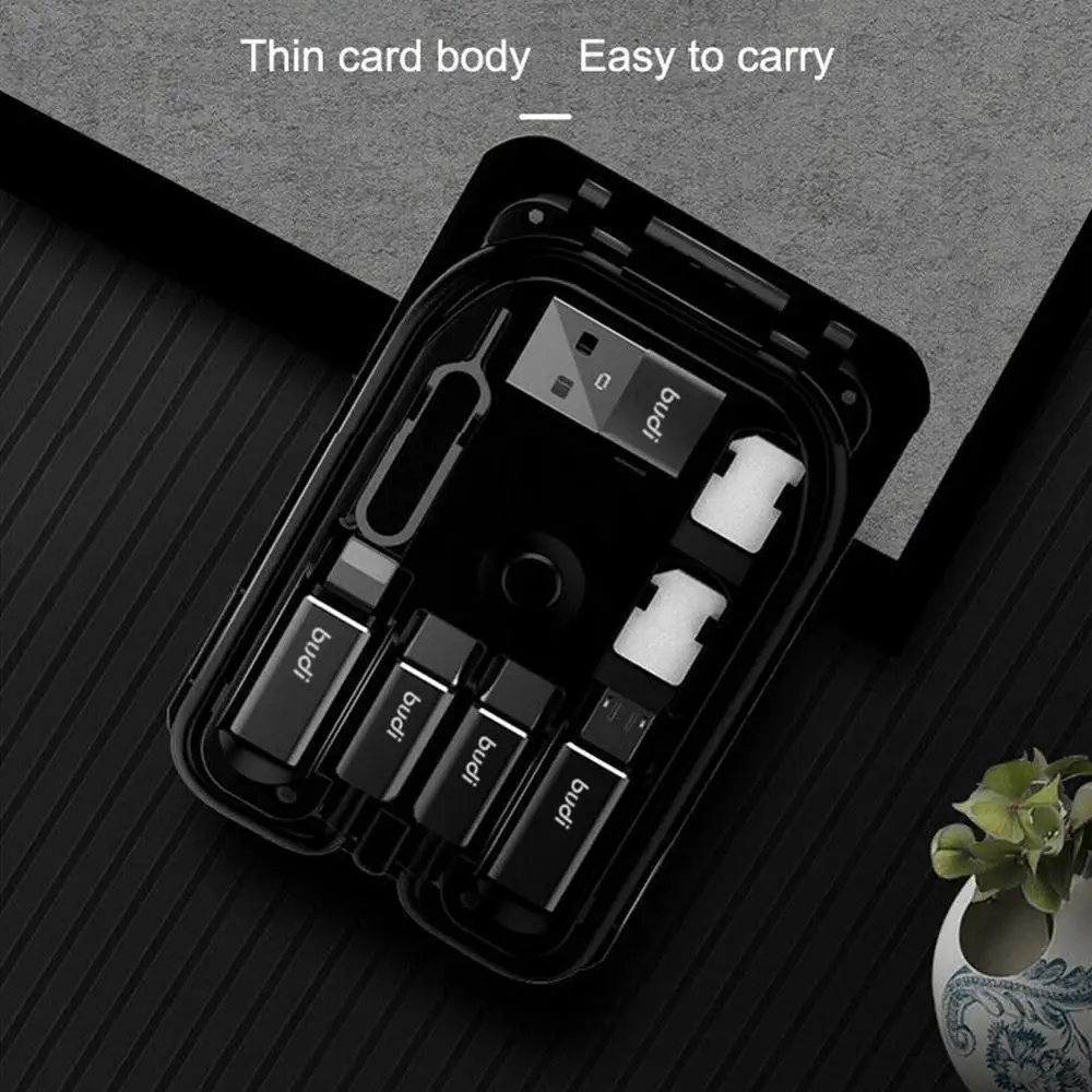 Skup Wielofunkcyjny uniwersalny inteligentny adapter pudełko na karty danych kabel usb Box bezprzewodowe ładowanie dla iphone xiaomi huawei