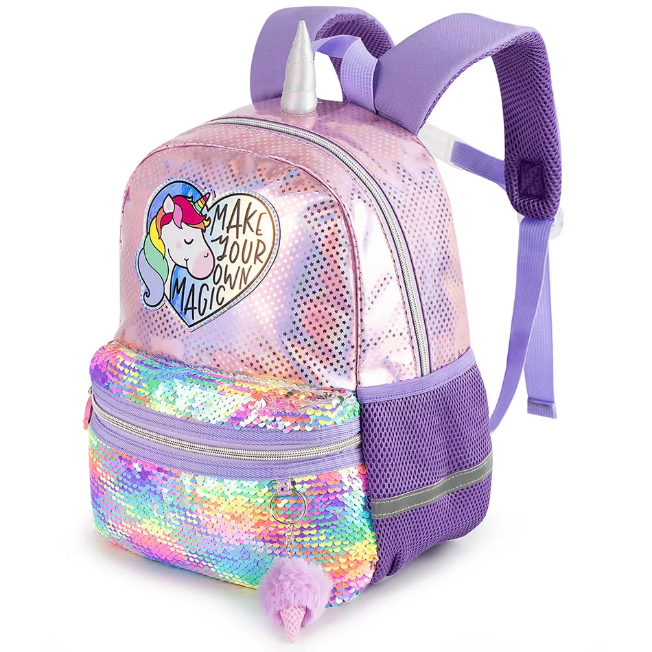Sequins Unicorn Backpacks Children 