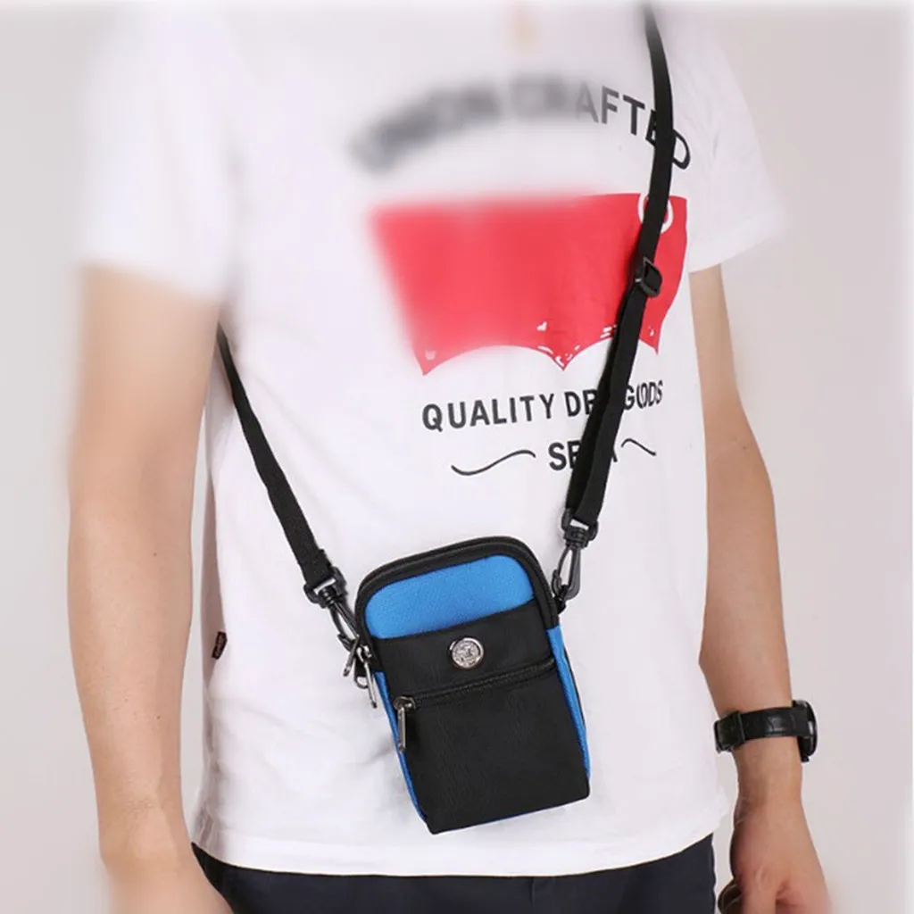 Nylon Crossbody Bag Purse Cell Phone Wallet Case Casual Handbag Water Resistant with detachable strap for Men Women Waist Belt