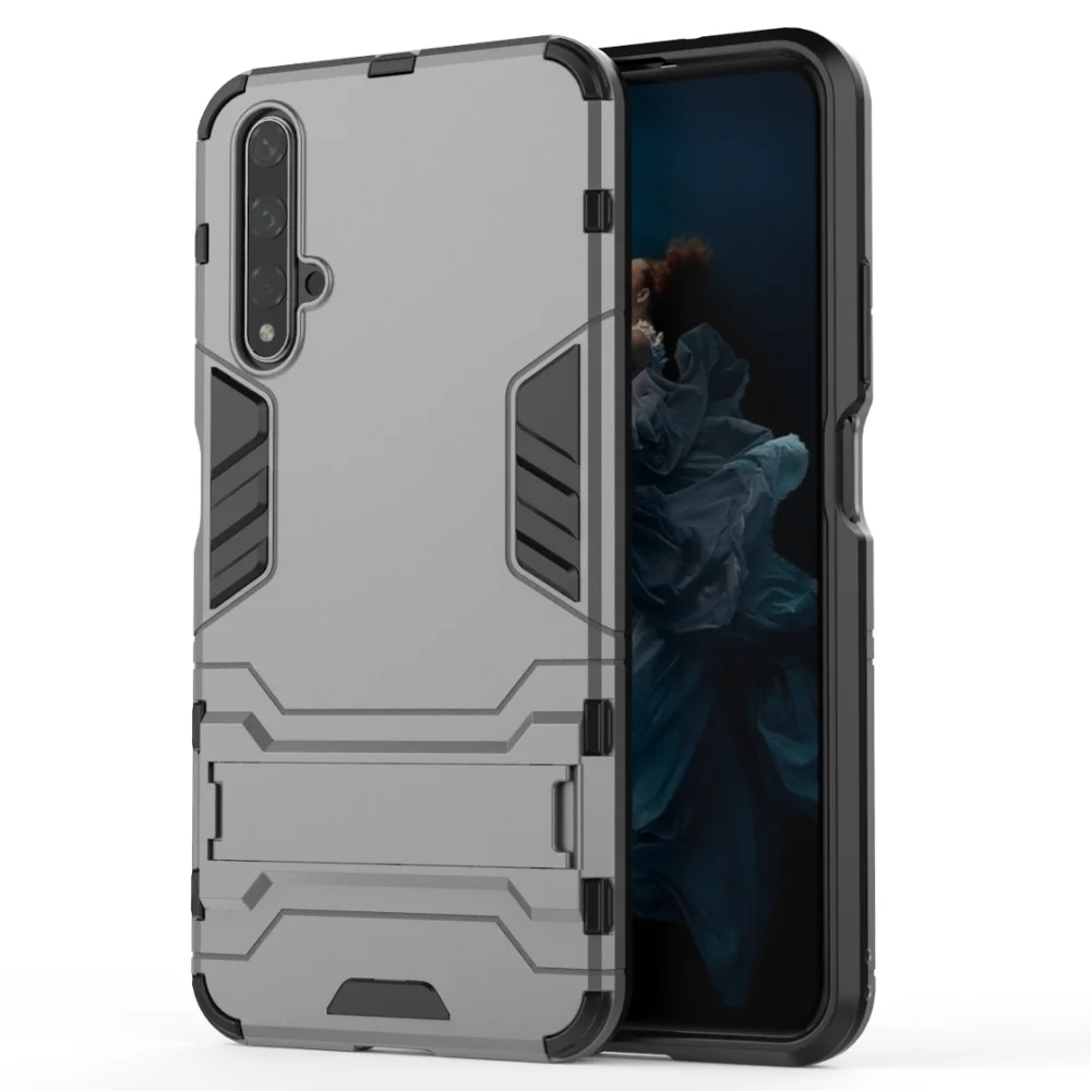 Gray Роскошный противоударный чехол для телефона для huawei Honor 8A 8X 8C 8S 9X Pro Lite 10i Lite 20I V10 V20 Y5 Y6 Y7 Y9 Поддержка задняя крышка чехол s - Цвет: Gray