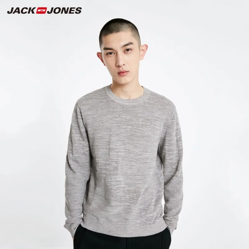 MID GREY JackJones Мужской базовый стиль сплошной цвет свитер трикотаж 219124520 - Color: MID GREY