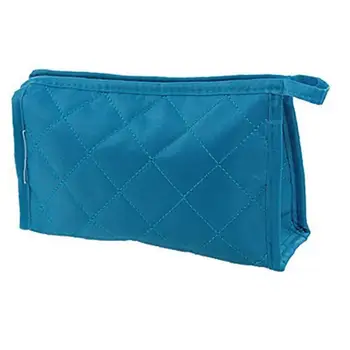 

Cosmetic bag Woman Cosmetic Tool Nylon Gridding Rectangle Makeup Pouch/Bag Blue
