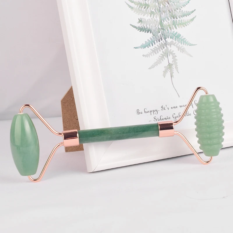 

Green Aventurine Face Roller Natural Crystal Stone Hands Body Massager Anti Cellulite Removal Puffy Beauty Skin Health Care Tool