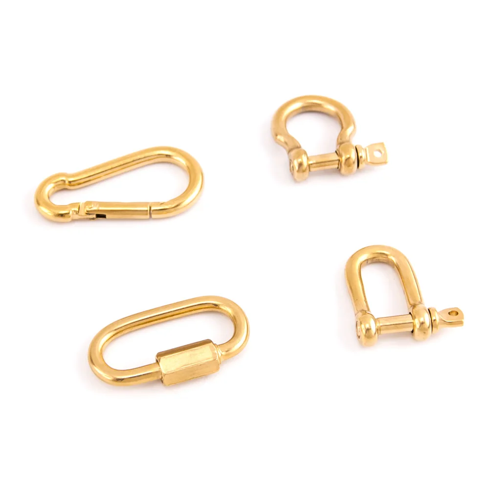 Stainless steel shackle U Wholesale DIY Creative Carabiner Fasteners Screw Lock Clasps Accessories For Handmade Punk Jewelry | Украшения и