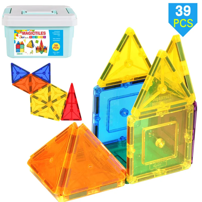 

Children'S Educational Toy Magic Color Magnetic Building Blocks Window Magnetic Sheets Fight Inserted DIY Toy