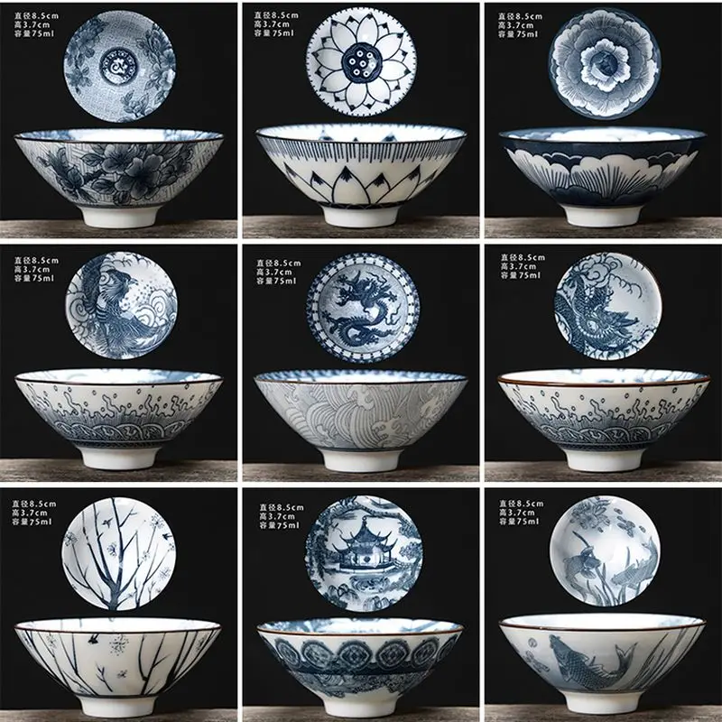 2 шт. 75 мл милые чайные чашки керамические китайский чайный набор фарфоровый