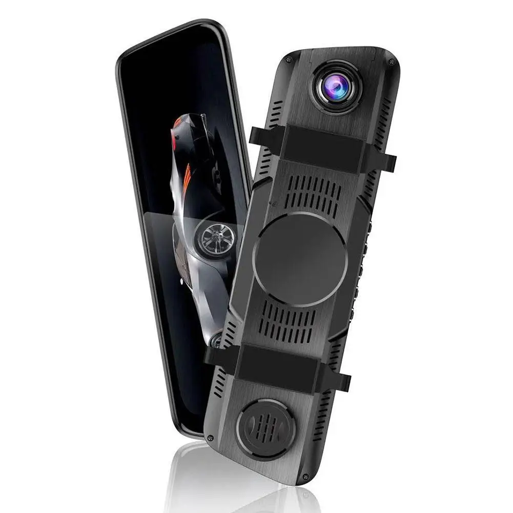 Автомобильный рекордер DVR потоковый медиа Dashcam HD ночного видения Передние Задние двойные линзы - Название цвета: black