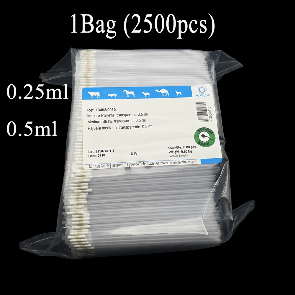 1bag/2500pcs skot kráva mražený smen sláma průhledná 0.25ml 0.5ml umělý insemination nástroje usedlost pást zemědělský zásoby