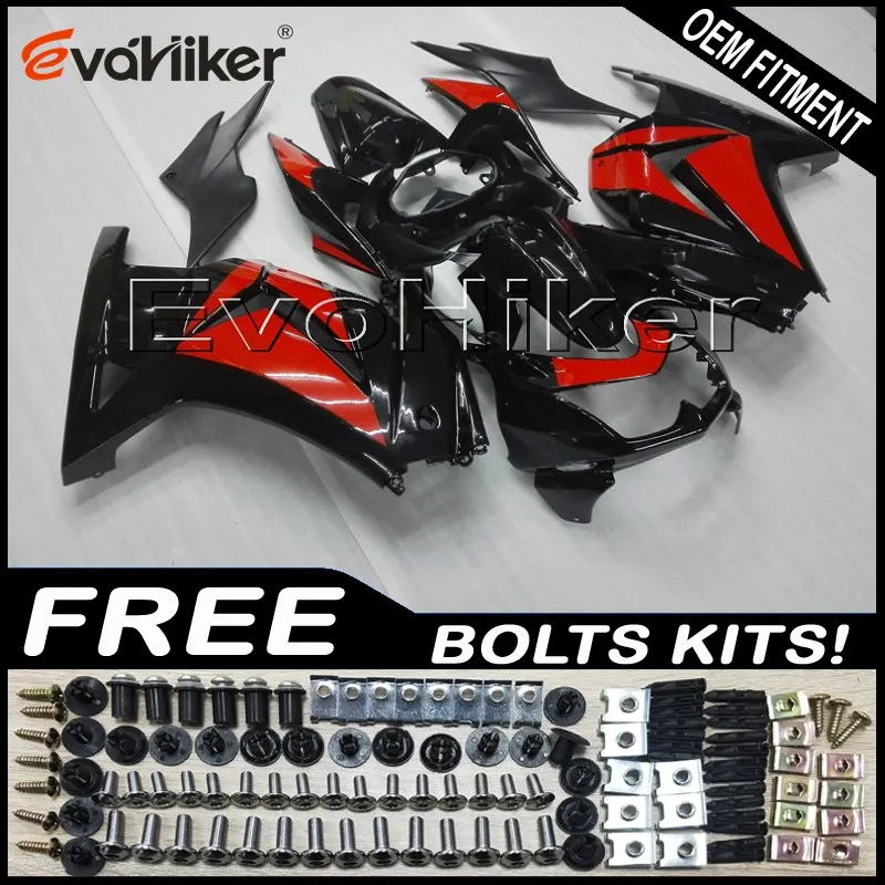 Custom motorcycle plastic cover for ZX250R EX250 2008-2012 ABS motor panels Injection mold red black+gifts Custom motorcycle plastic cover for ZX250R EX250 2008-2012 ABS motor panels Injection mold red black+gifts