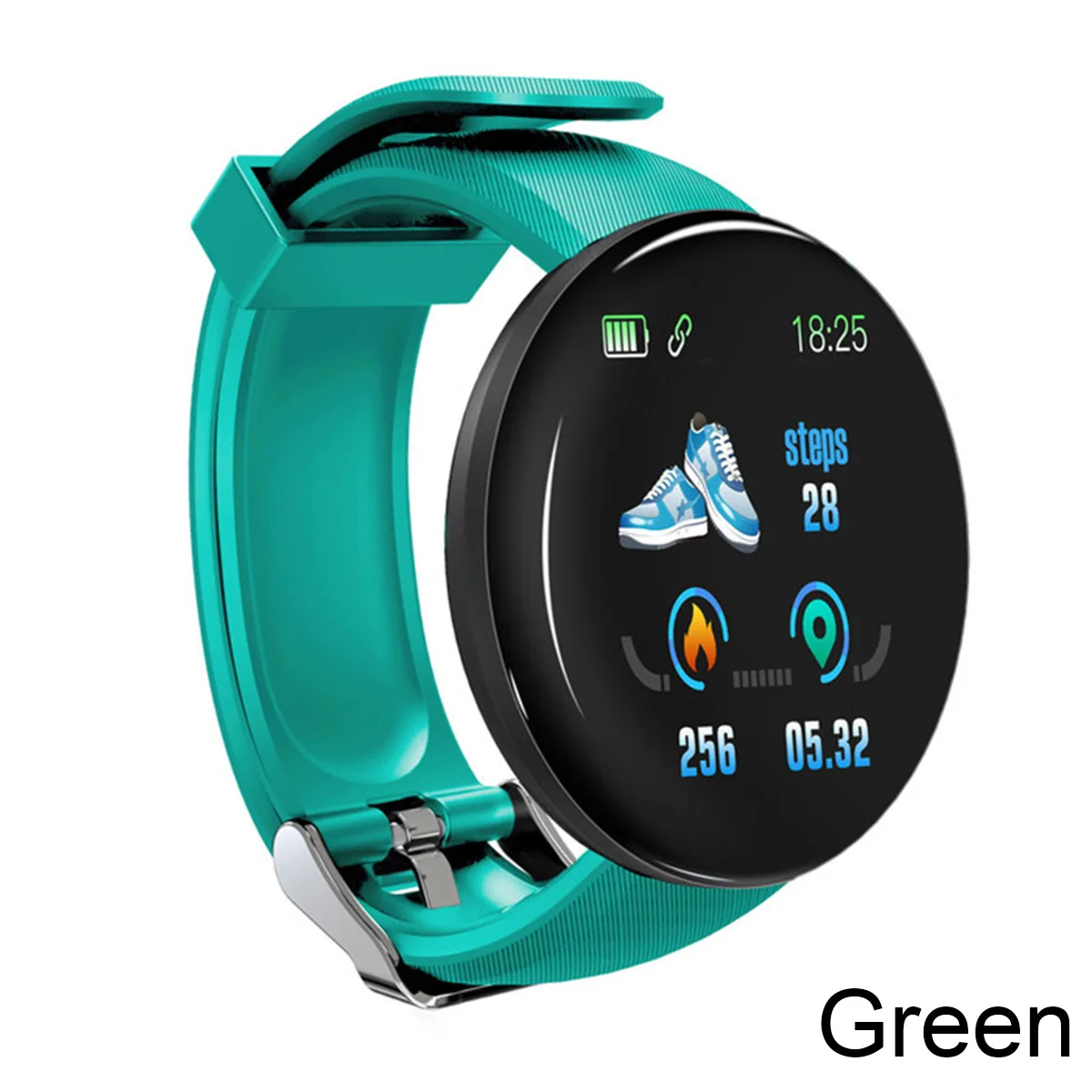 Смарт-часы D18 мужские Bluetooth водонепроницаемые спортивные фитнес-трекер умный Браслет пульсометр кровяное давление водонепроницаемые женские - Цвет: green