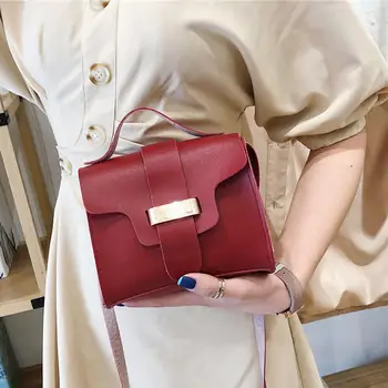 

Simple Solid Small Shoulder Crossbody Bags Women PU Leather Casual Messenger Handbags Fashion Shoulder Messenger Bag