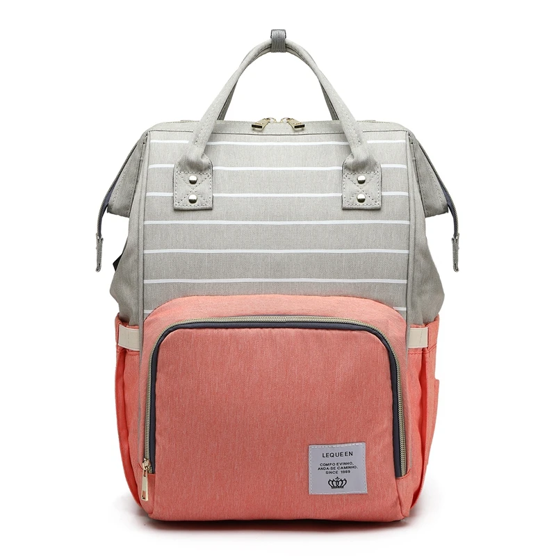 LEQUEEN Модные USB молодых мам сумка из узорчатой ткани большой кормящих сумка рюкзак дизайнерская коляска мешок по уходу за ребенком рюкзак для подгузников