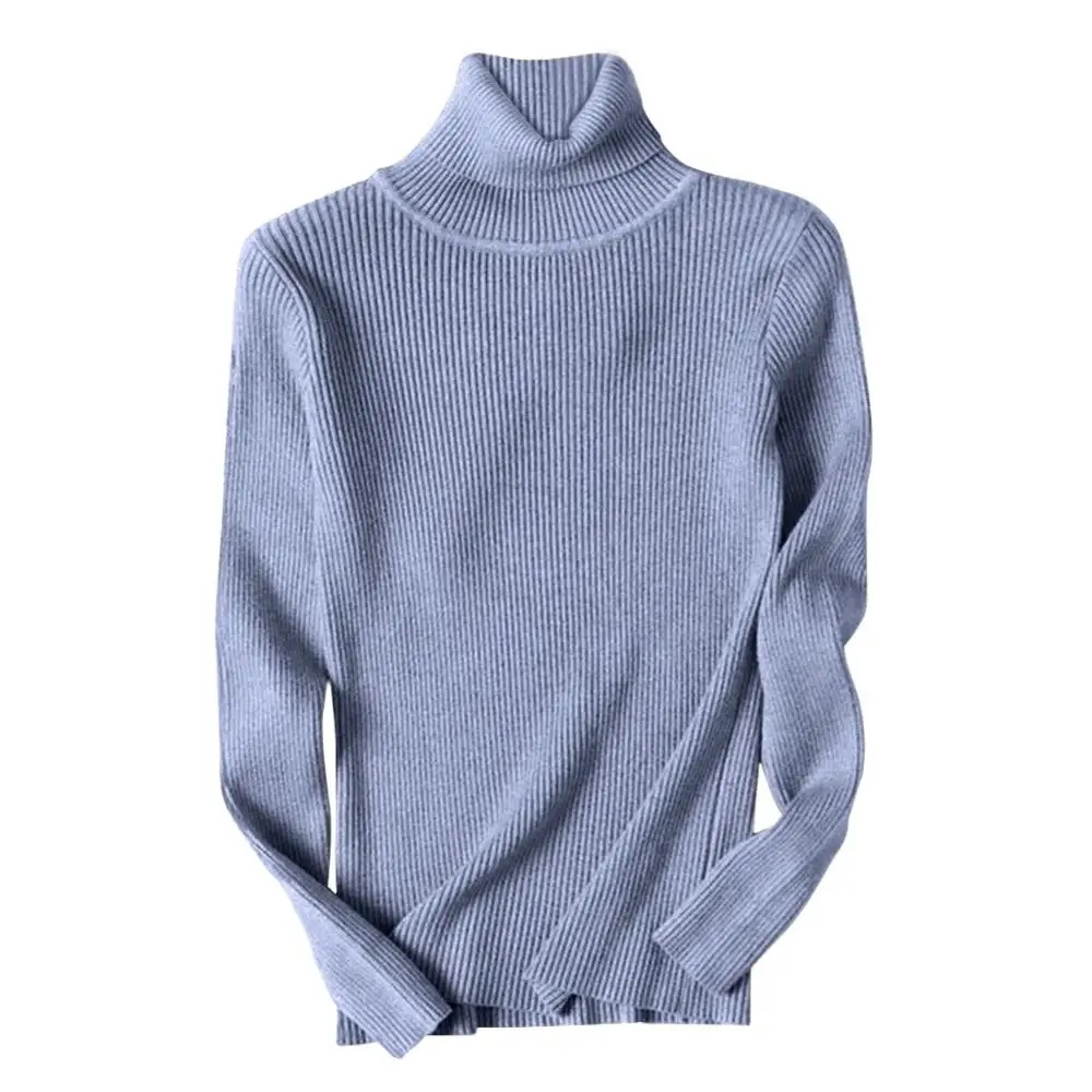 Blue Однотонные свитера, сексуальные вязаные топы для женщин, корейский элегантный женский Базовый костюм с длинным рукавом - Цвет: Blue