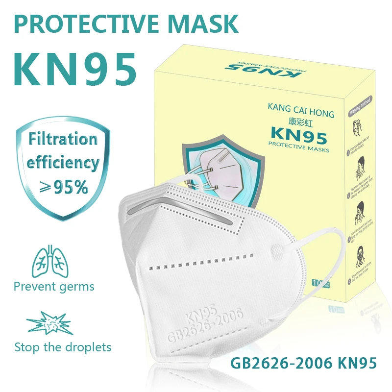 

KN95 Face Mask Mouth Masks Anti Dust 5-layer Filter Protection PM2.5 Nonwoven Hanging Ear Type With Box 10pc 20pcs 50pcs