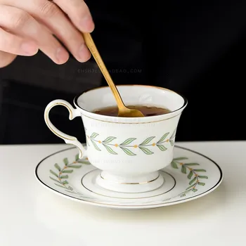 

Ceramic Coffee Cups Breakfast Milk Tea Cup With Tray Afternoon Tea Drinkware Cup Creative Kitchen Utensils Wedding Gifts 200ML