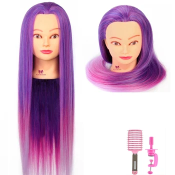 Neverland 26 Fioletovye Cvetnye Dlinnye Volosy Golova Manekena Dlya Pricheski Professionalnye Parikmaherskie Kukly Golovy Dlya Praktiki Pleteniya