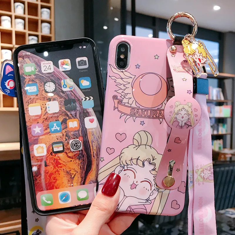 Милый аниме пара красивая девушка кошка чехол для телефона IPhone X Xs Max Xr 10 8 7 6 6s Plus роскошный мягкий силиконовый чехол Fundas
