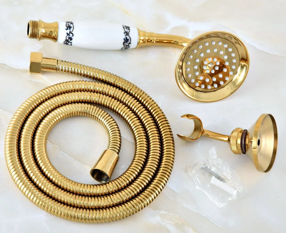 Gold Color Brass Bathroom Telephone Shape Hand Spray Bracket Holder