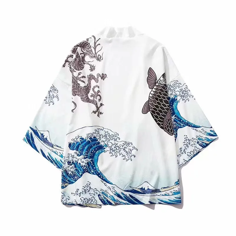 Кимоно халат Haori японский Азиатский китайский одежда для мужчин унисекс кран юката Ретро вечерние Большие размеры Tangsuit свободные Япония Мода - Цвет: color 11
