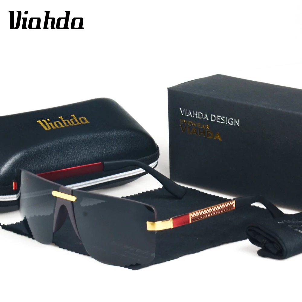 Модные мужские солнцезащитные очки от VIAHDA, поляризованные солнцезащитные очки, мужские классические дизайнерские универсальные зеркальные солнцезащитные очки с фирменной коробкой CE