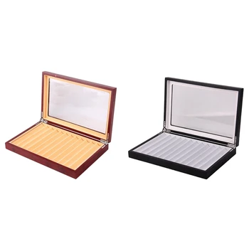 

12 Wine Red Single-Layer Pen Box Baking Paint Pen Storage Box Display Box & Handmade Leather Fountain Pen Sleeve Roll Wrap Pen P