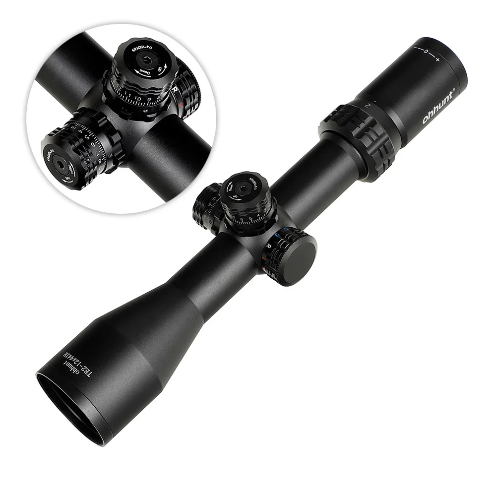 Ohhunt тонкий край 2-12X44 ИК охотничий оптический прицел Mil точка красный зеленый синий светящаяся сетка со стопор башни Сброс прицел