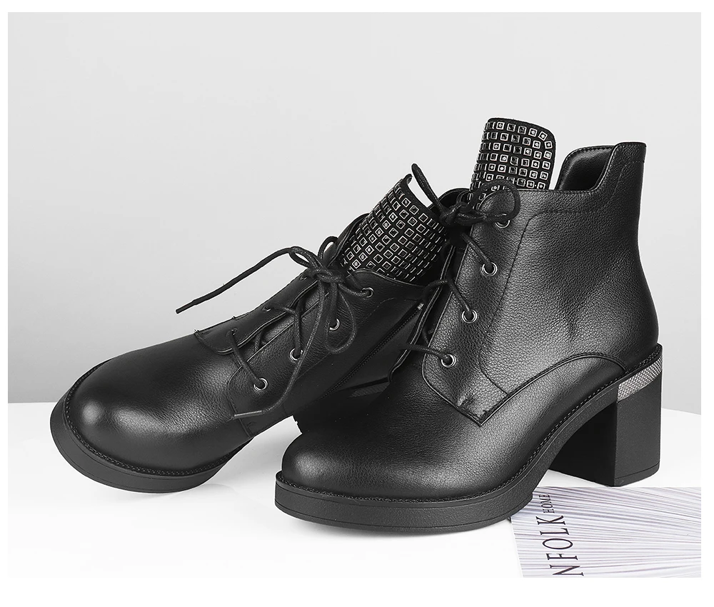 SOPHITINA/модные дизайнерские женские ботинки; Высококачественная обувь из натуральной кожи с круглым носком; удобные ботинки на квадратном каблуке; SC343