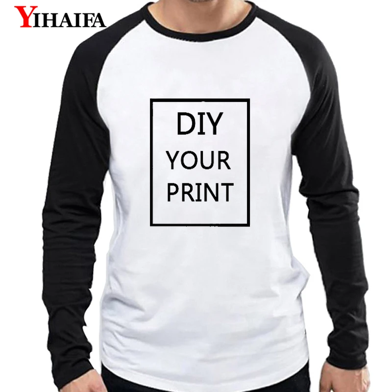 

Autumn Men Long Sleeve T Shirts Customized Print DIY Graphics Tees Autumn Tee Tops Pullover Streetwear T-shirt
