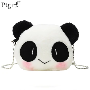 

Bags For Women 2020 Mini Cute Plush Panda cartoon plush Messenger Bag Ptgirl Female Phone Coin Purse Shoulder Bags женские сумки