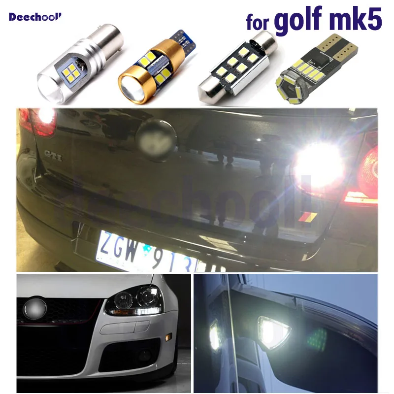Белая лампа заднего хода + под зеркалом номерной знак для VW Golf 5 MK5 MK V светодиодная