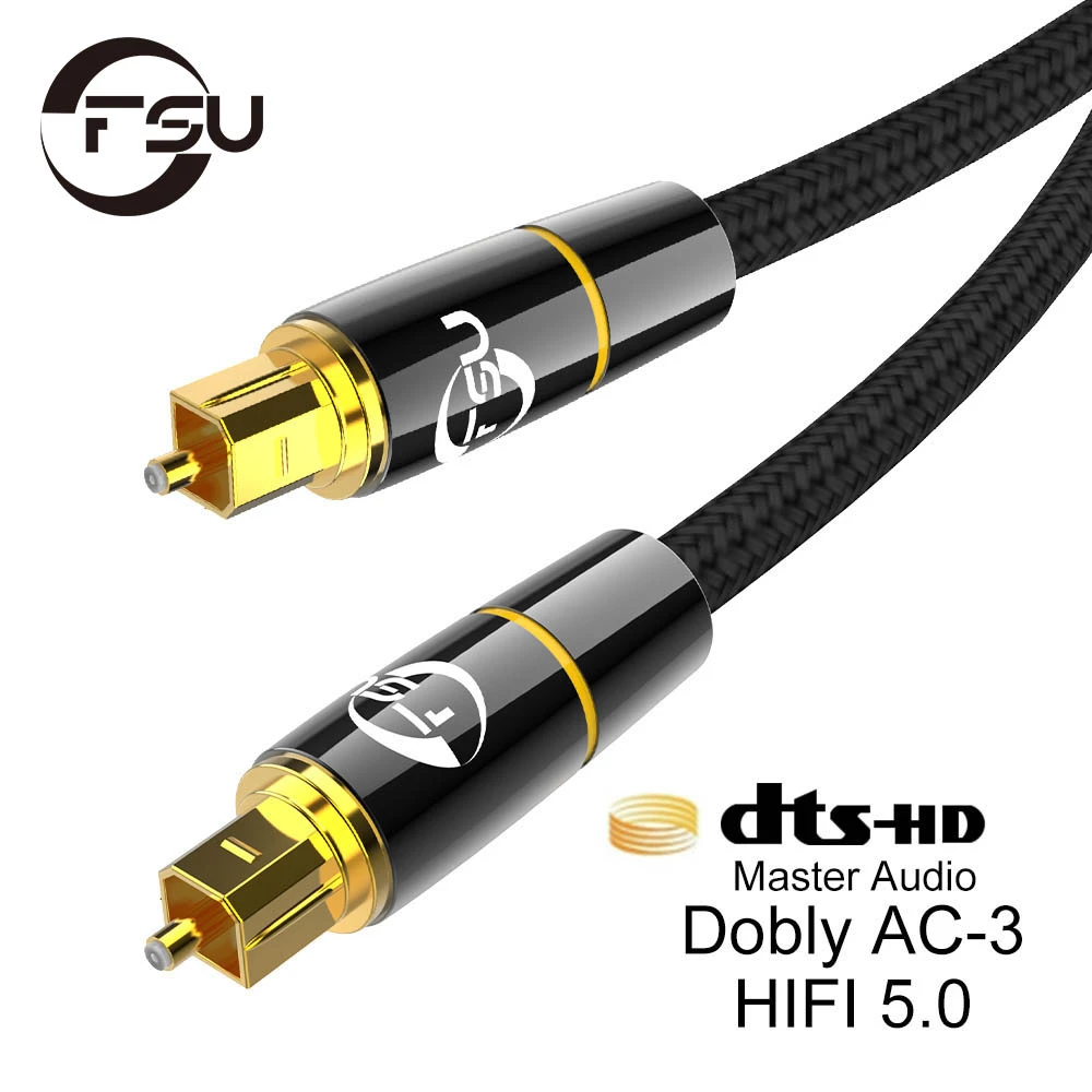 FSU Cable Audio óptico Digital HIFI 5,1, Cable Coaxial SPDIF, Toslink, 1m, 2m, 3m, 10m, para AMPLIFICADOR DE REPRODUCTOR DE Blu ray de TV| | - AliExpress