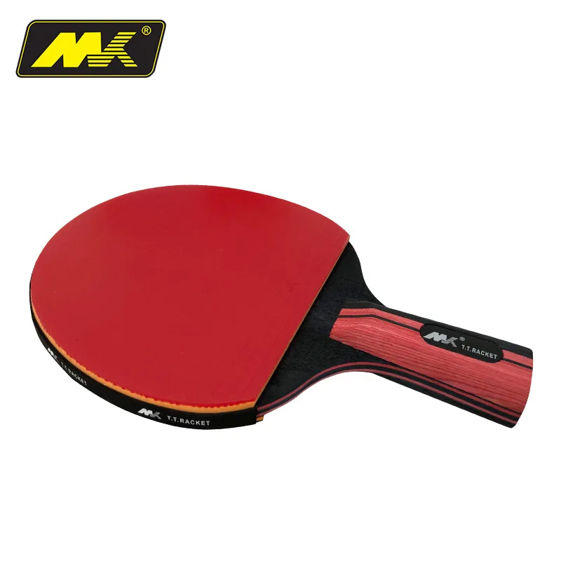 Оригинальная ракетка для настольного тенниса, 6 звезд, двойные прыщи, резиновая ракетка для пинг-понга, tenis de mesa, Настольный теннис с сумкой - Цвет: Short Handle