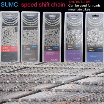 

SUMC X8 X9 X9L Bike Chain 9S 10S 11S Gold and Silver Two color for MTB/Road bicycle for SRAM 24 27 30 12 speed 116L /cha