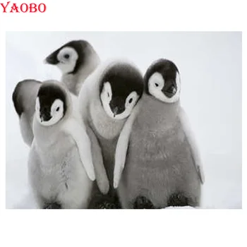 

Yaobo 5d Diamond Painting penguins Diamond Art Cross Stitch Embroidery Animal Handmade Rhinestones Gift Home Decor Needlework