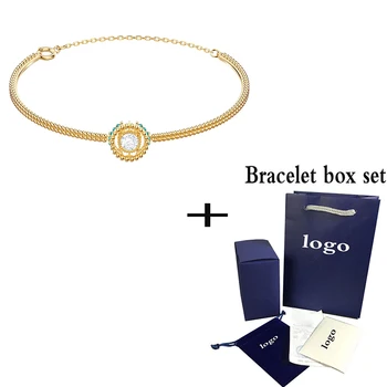 

SWA 2019 New High Quality OXYGEN Bracelet Shiny Crystal Elegant Simple Ladies Jewelry Send Couple Romance Jewelry Gift