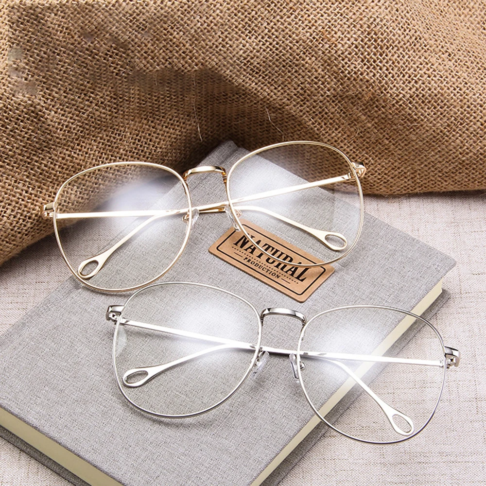 

Metal Round Glasses Frame For Men Large Oversized Reading Glasses Frame Flat Mirror Men And Women Big Frame Mirror Gafas