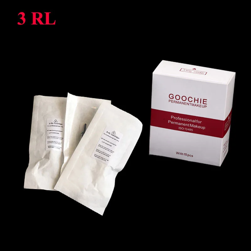 

15pcs/lot 3RL Disposable Sterilized Permanent Lip Eyebrow Makeup Bayonet Small Motor Goochie M8 Tattoo Needles Cartridge Blades