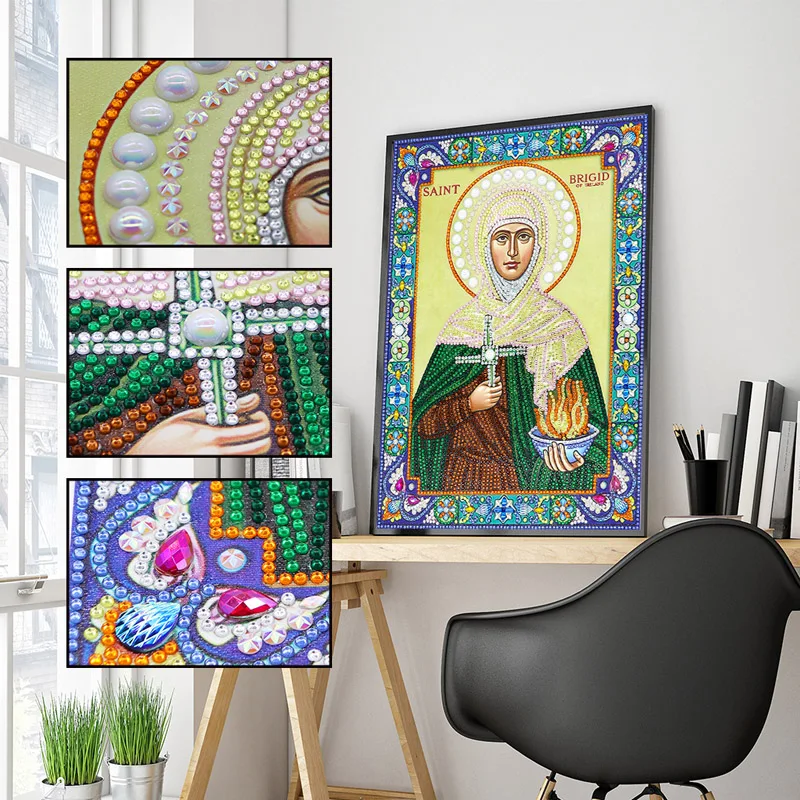 5D Diamond Painting Icons DIY Diamond Embroidery Big Crystal Stone Bead Pearl Mosaic 3D Glass New Sale (8)