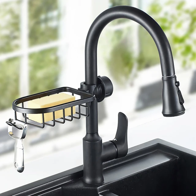 Kitchen Faucet Drain Soap Holder Box Storage Rack